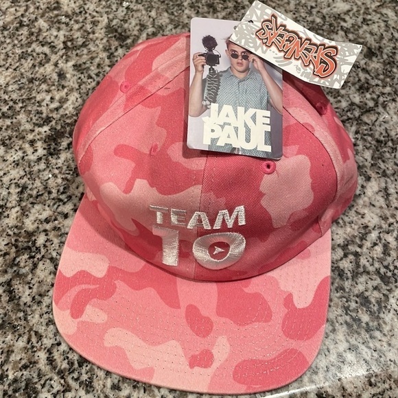 Jake‎ Paul Team 10 Pink Camouflage SnapBack Cap Hat - Picture 1 of 9